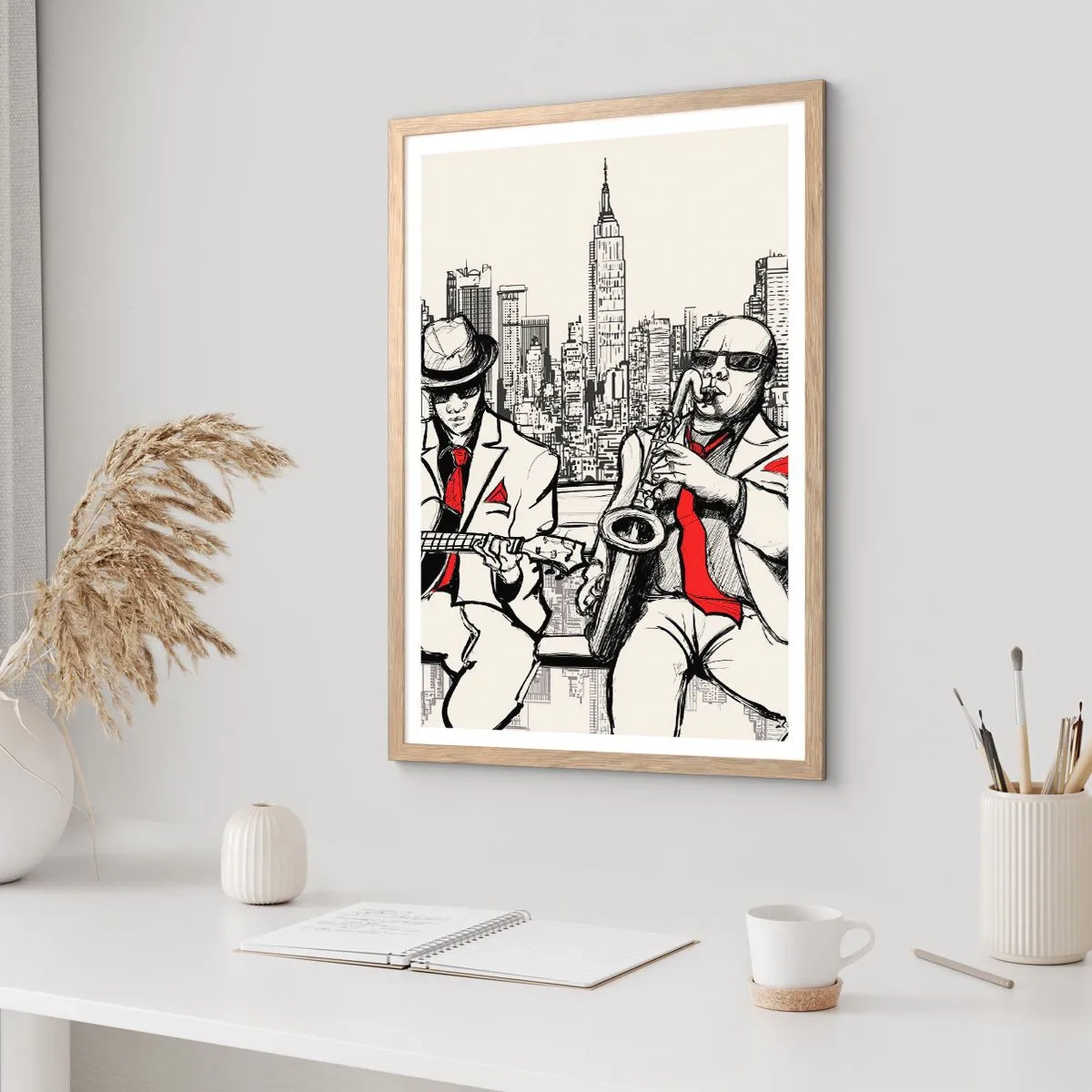 Poster în ramă de stejar deschis - Improvizație la New York - 61x91 cm