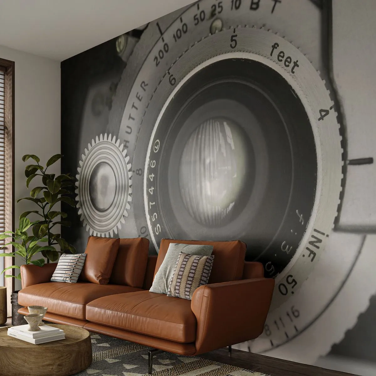 Tapet Standard Eco - Povestea de la Hollywood - aparat foto, alb-negru, Epocă - 250x175 cm