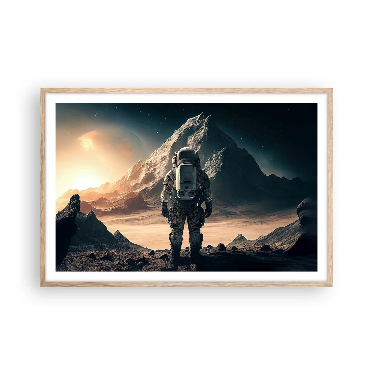 Poster în ramă de stejar deschis - O nouă provocare - 91x61 cm