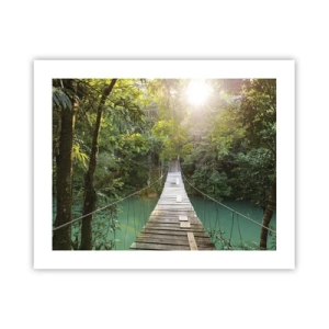 Poster - Peste apa de azur spre pădurea de azur - 50x40 cm