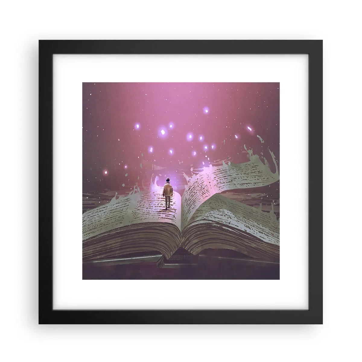Poster în ramă neagră - O invitație către o altă lume - citiți! - 30x30 cm
