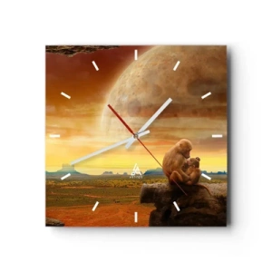 Ceas de perete - Ceas pe sticlă - Iubirea peste tot la fel - 40x40 cm