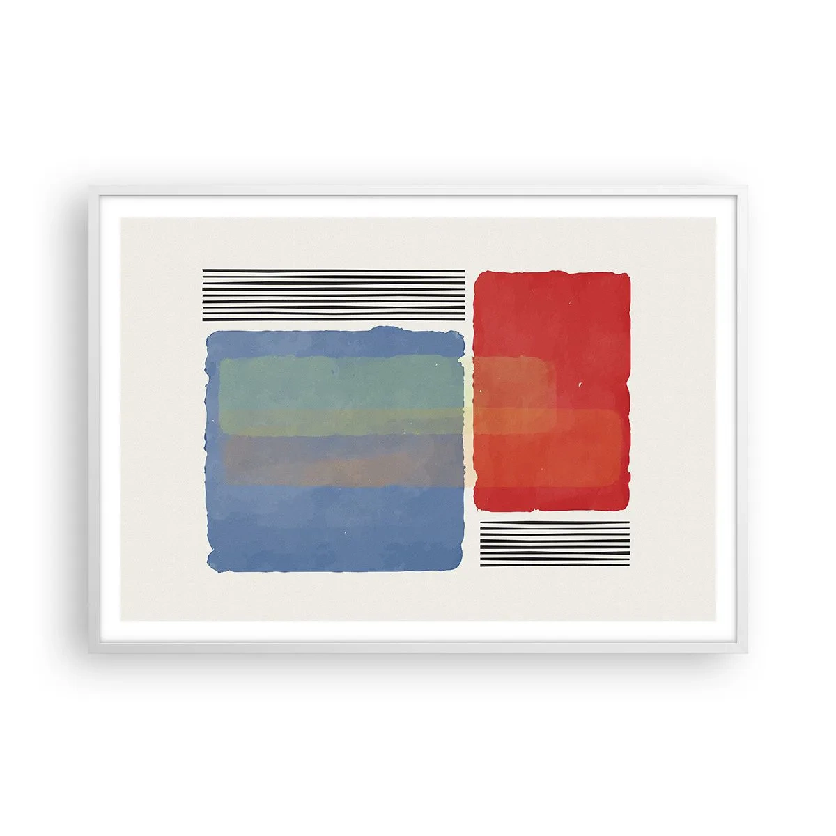 Poster în ramă albă - Spiritul și litera geometriei - 100x70 cm