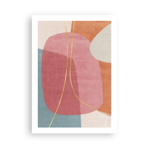 Poster - Compoziție pastel cu fir de aur - 50x70 cm