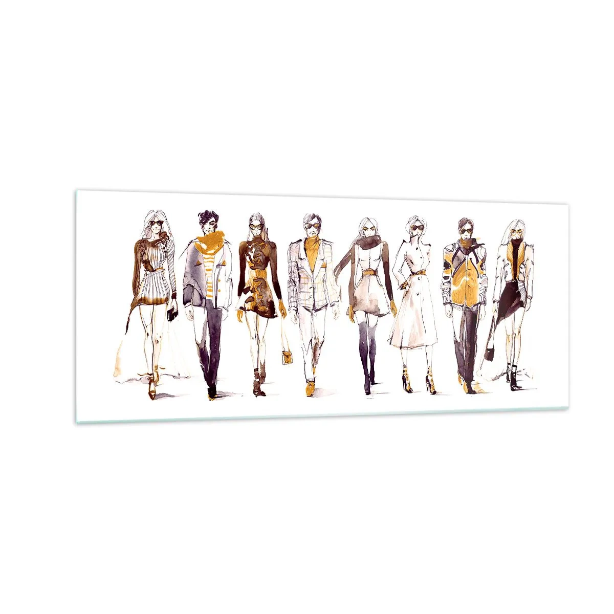 Tablou pe sticlă - Chic discret, eleganță casuală - 100x40 cm