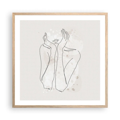 Poster în ramă de stejar deschis - Un moment pentru vis - 60x60 cm