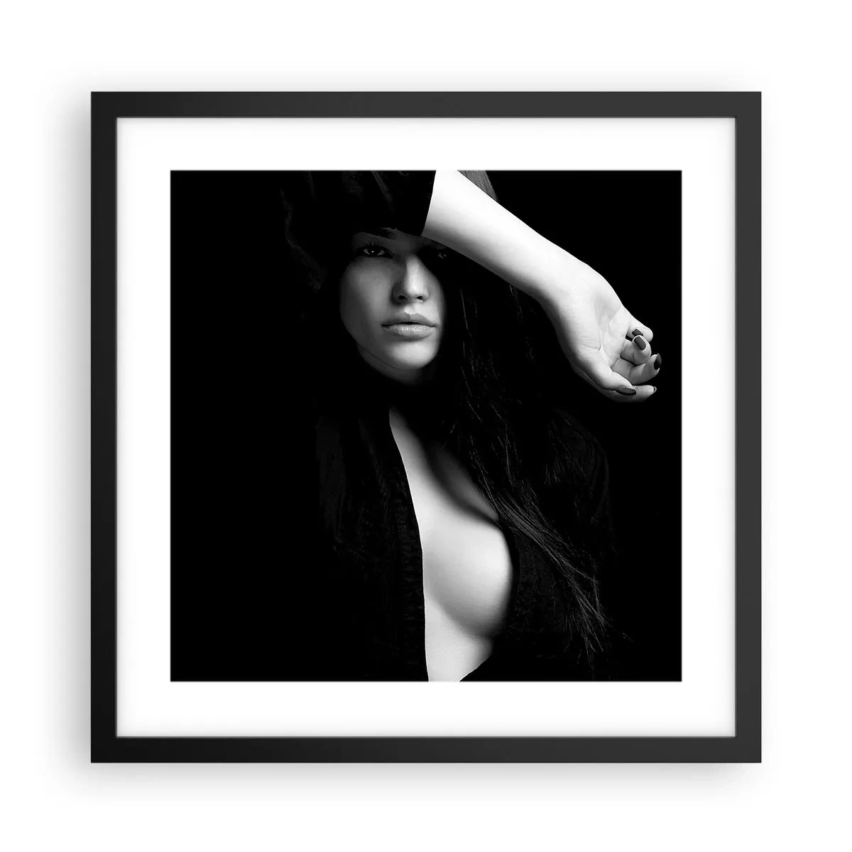 Poster în ramă neagră - Școala de seducție - 40x40 cm