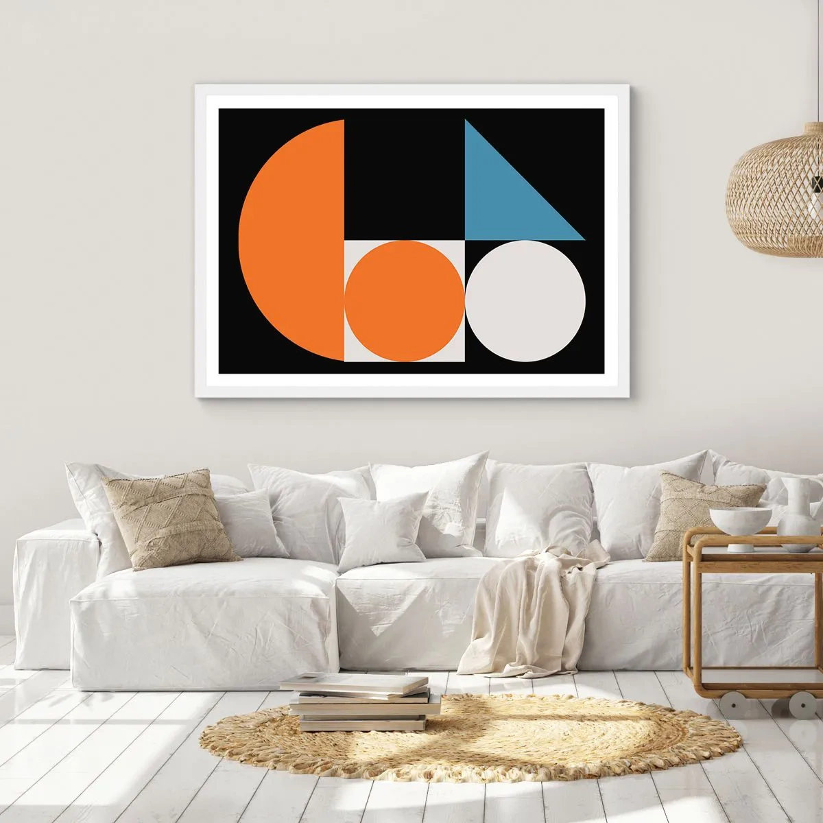 Poster în ramă albă - Sistem de figuri - 91x61 cm