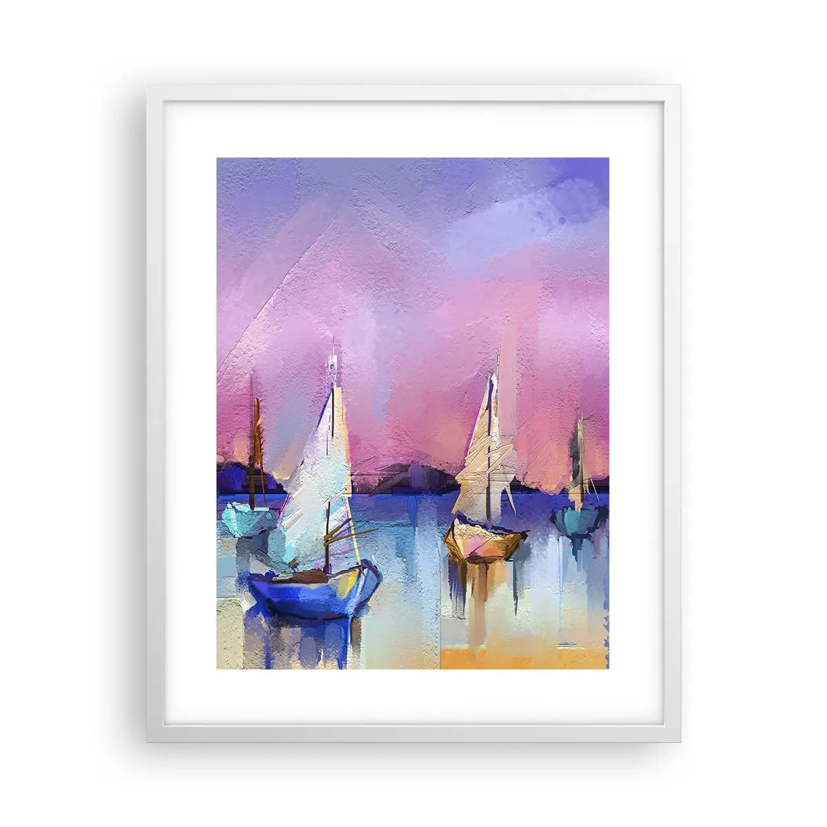 Poster în ramă albă - Direcția: ape largi - 40x50 cm