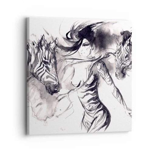 Tablou pe pânză - Dansând cu zebrele - 30x30 cm