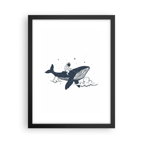 Poster în ramă neagră - Aventura spațială - 30x40 cm