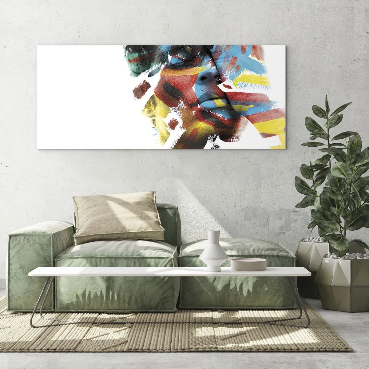 Tablou pe sticlă - Personalitate colorată - 100x40 cm
