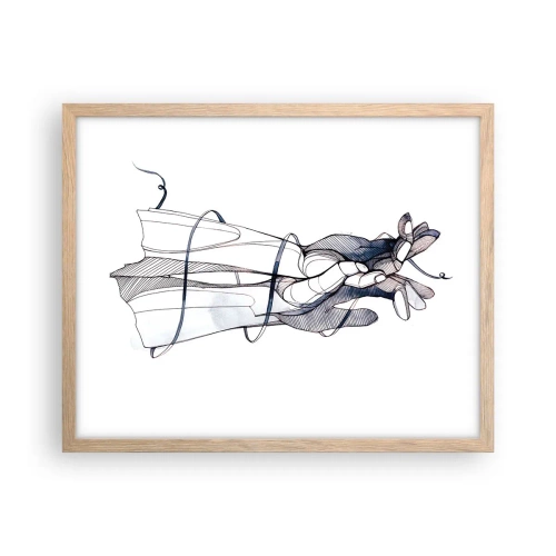 Poster în ramă de stejar deschis - Un studiu al atingerii - 50x40 cm