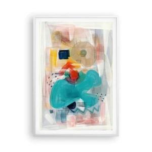 Poster în ramă albă - Joc plin de culoare - 70x100 cm