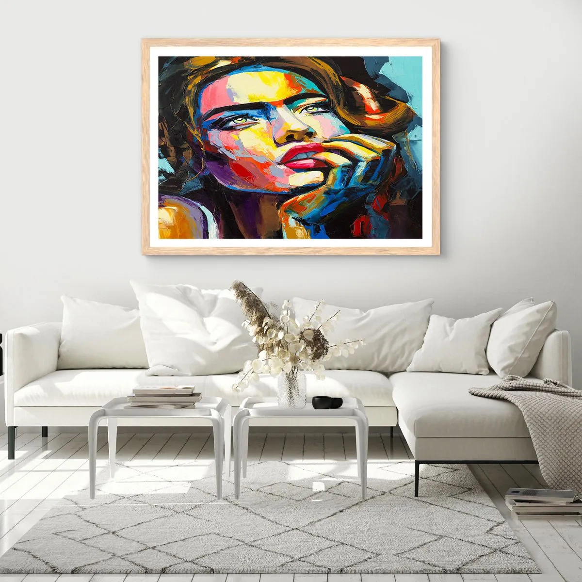 Poster în ramă de stejar deschis - Visele ca niște păsări se înalță pe cer - 50x40 cm