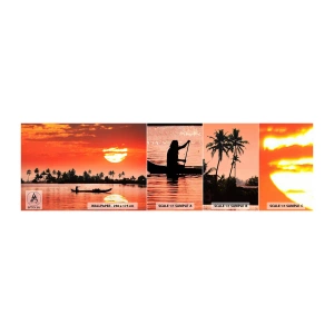 Mostră de Tapet Standard Eco - Liniștea tropicelor la apus de soare - Peisaj, India, Apus de soare - 100x30 cm