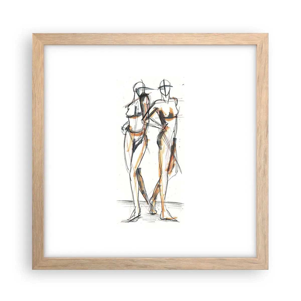 Poster în ramă de stejar deschis - Un studiu de farmec - 30x30 cm