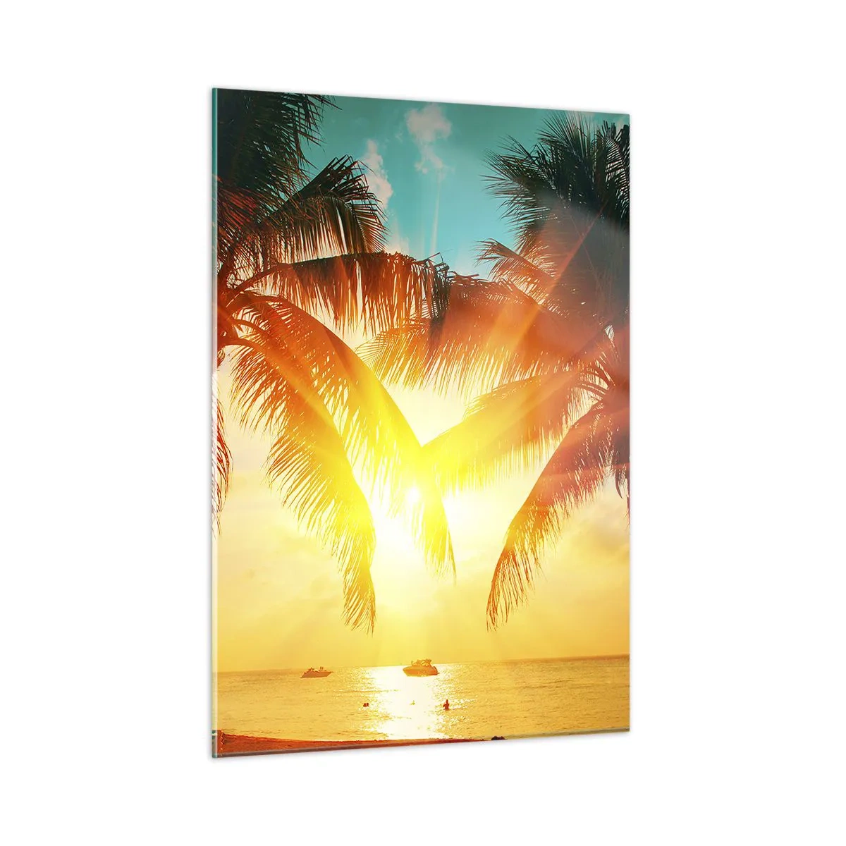 Tablou pe sticlă - Cuplu exotic - 50x70 cm