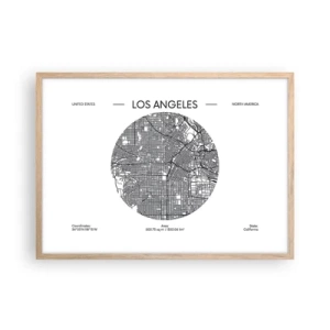Poster în ramă de stejar deschis - Anatomia Los Angeles - 70x50 cm