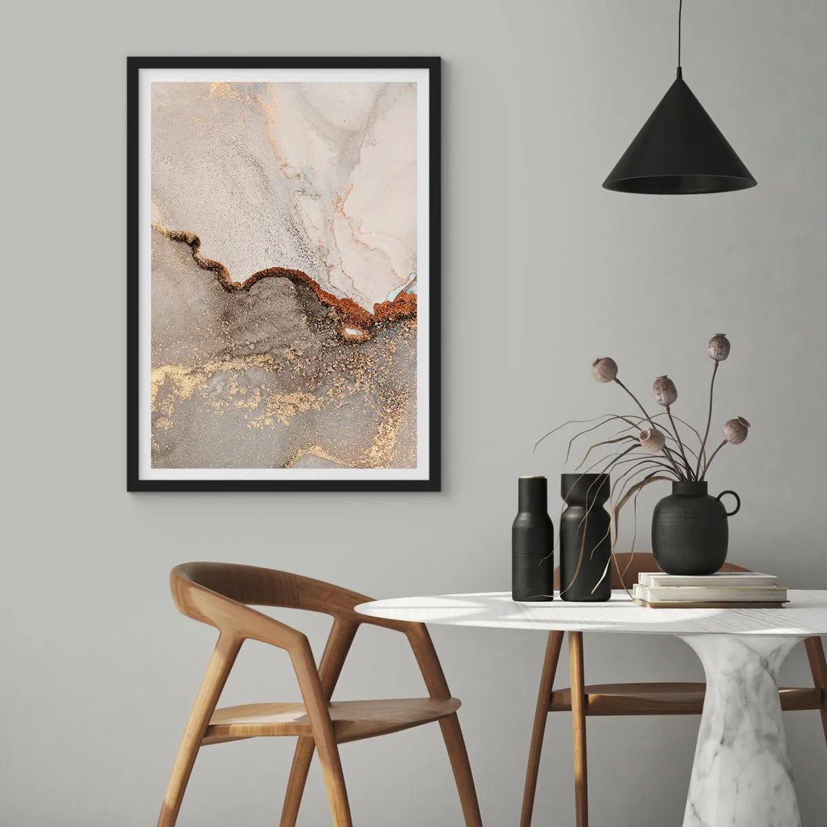 Poster în ramă neagră - La granița culorilor - 40x50 cm