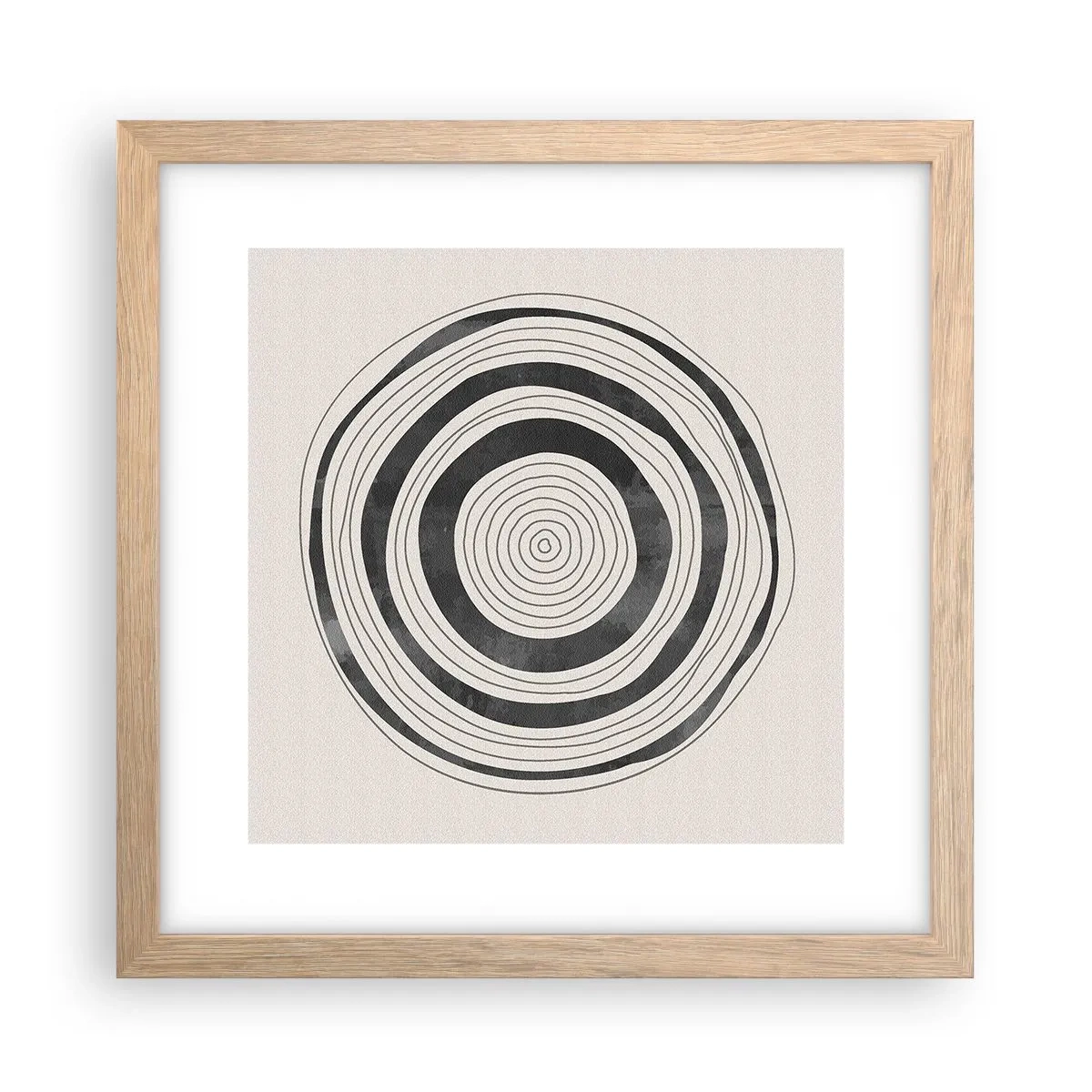 Poster în ramă de stejar deschis - Centrul cel mai important - 30x30 cm