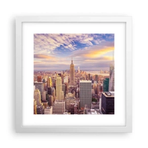 Poster în ramă albă - Ajungeți la nori înșiși - 30x30 cm