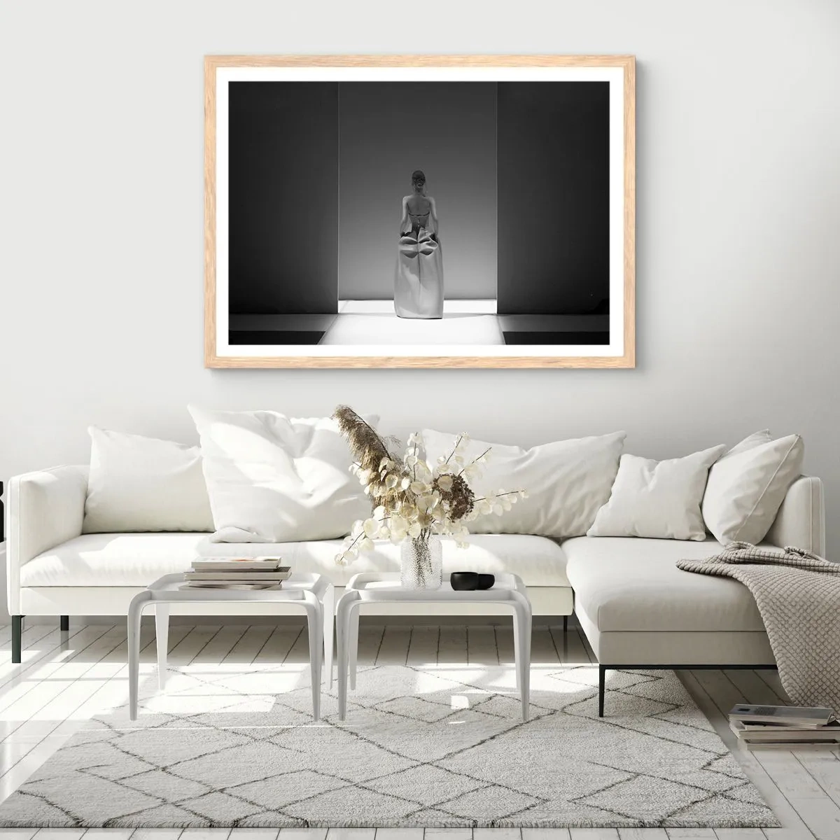 Poster în ramă de stejar deschis - Simplitate sofisticată - 91x61 cm