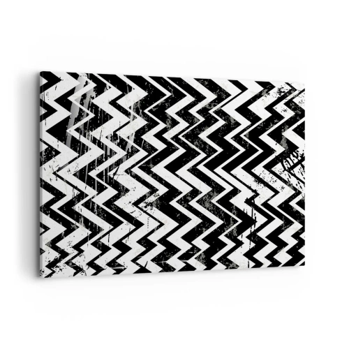 Tablou pe pânză - Zig-alb, zag-negru - 100x70 cm