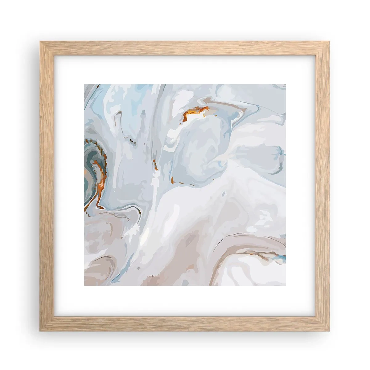 Poster în ramă de stejar deschis - Albul ridicat - 30x30 cm
