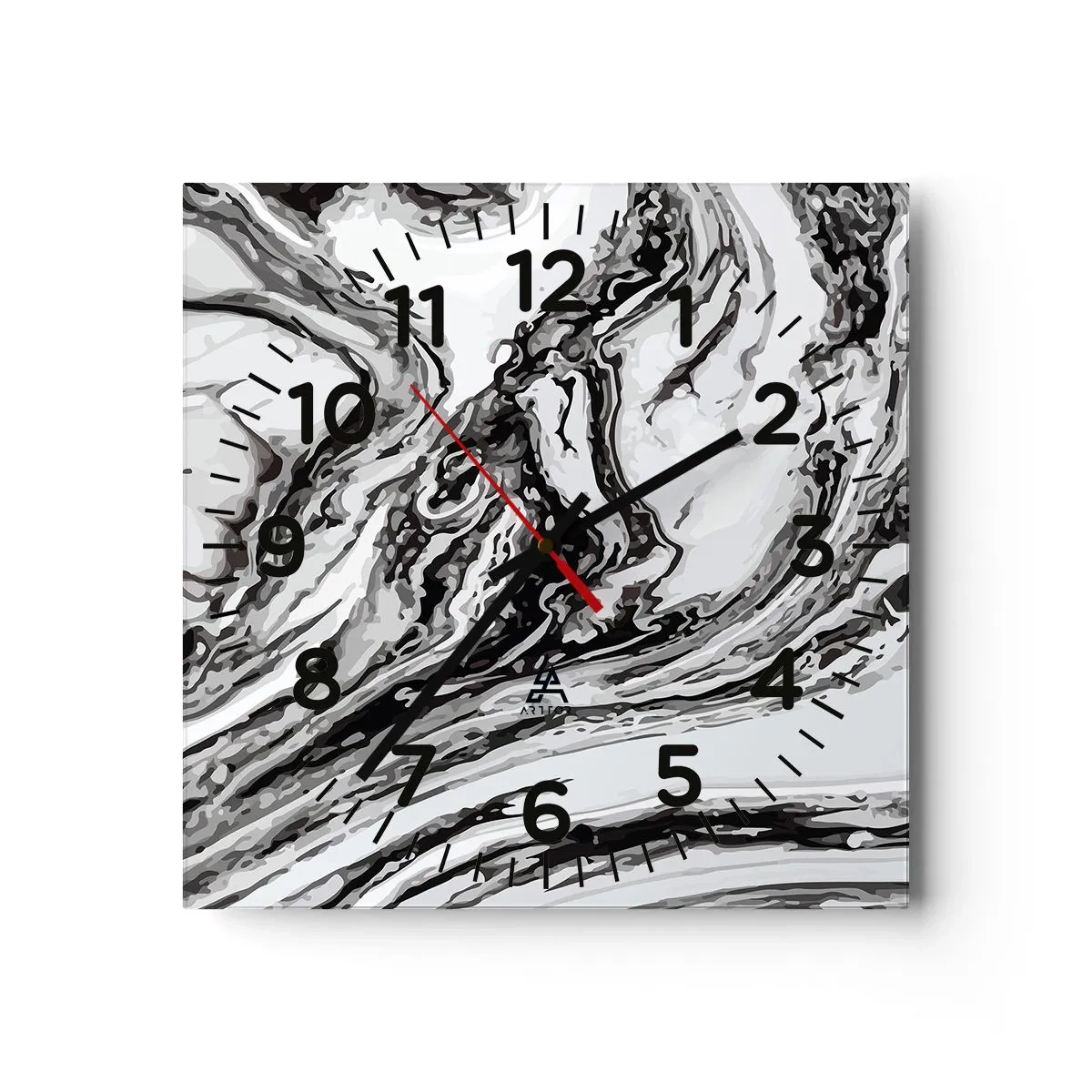 Ceas de perete - Ceas pe sticlă - La început a fost haos - 30x30 cm