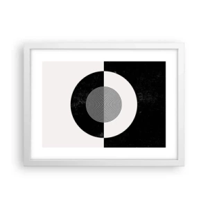 Poster în ramă albă - Armonie în alb și negru - 40x30 cm