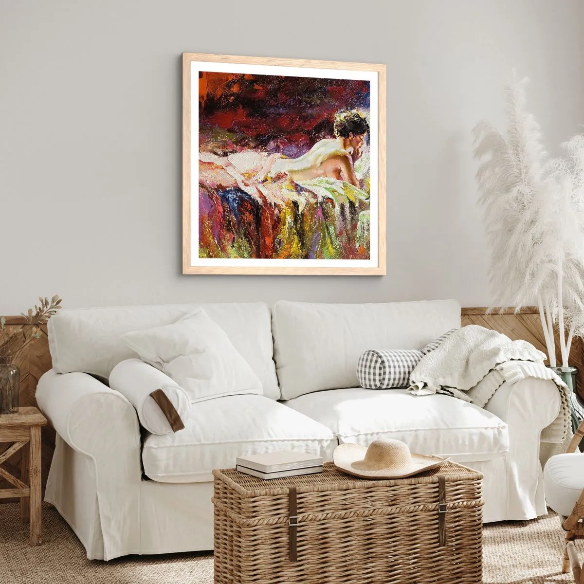 Poster în ramă de stejar deschis - Venus în gând - 50x50 cm