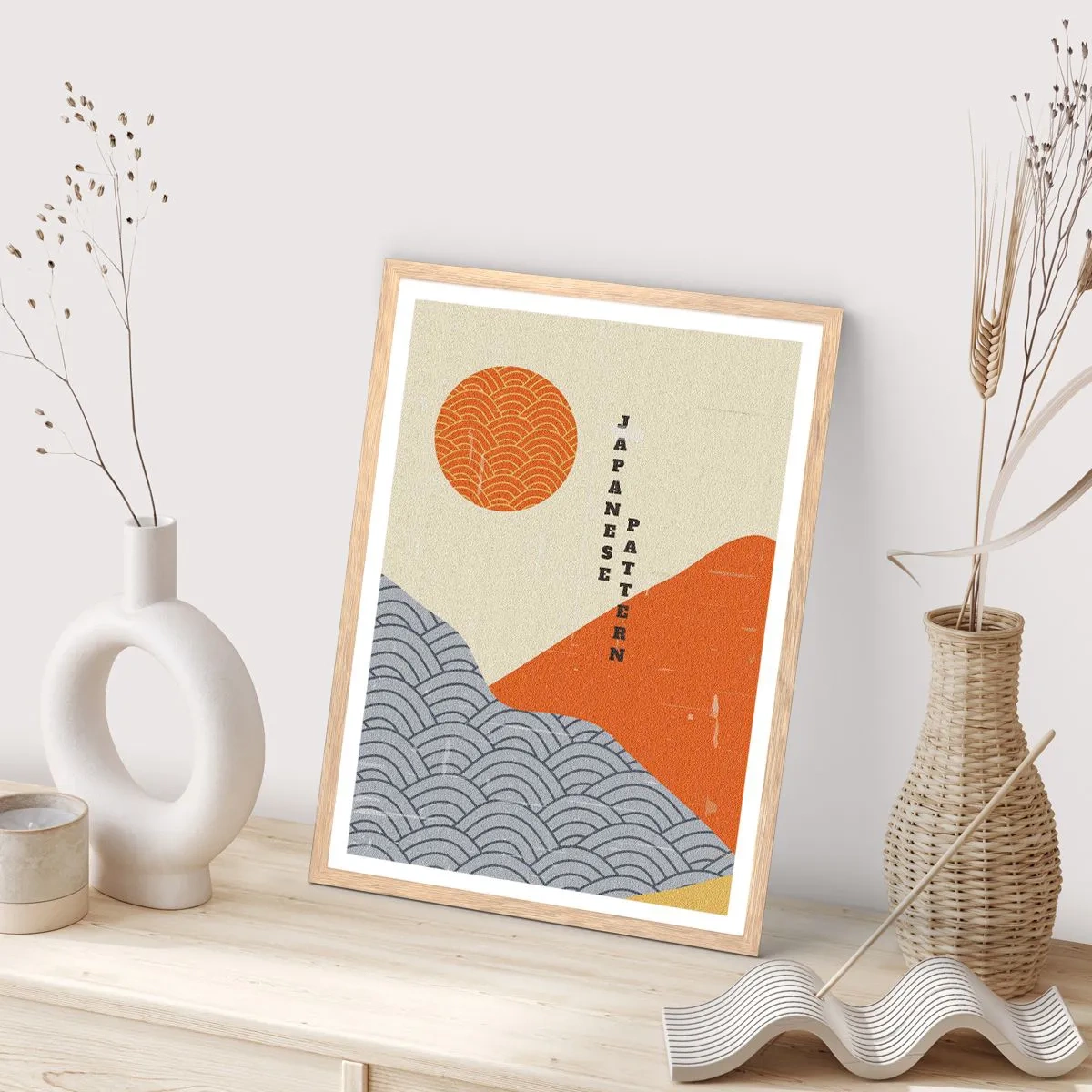 Poster în ramă de stejar deschis - În stil japonez - 50x70 cm