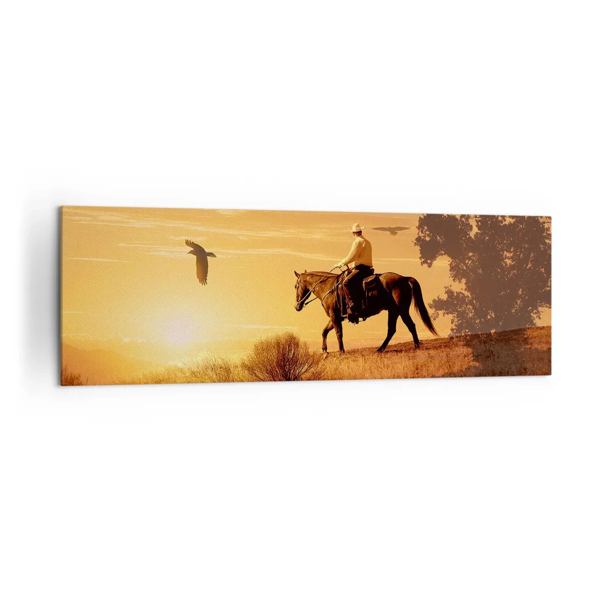 Tablou pe pânză - Singur peste prerie - 160x50 cm
