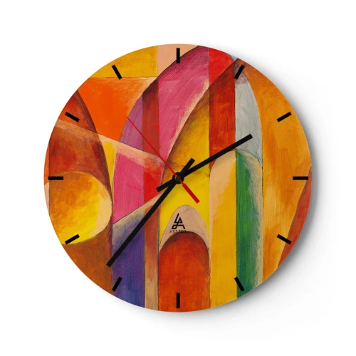 Ceas de perete - Ceas pe sticlă - Catedrala Soarelui - 40x40 cm