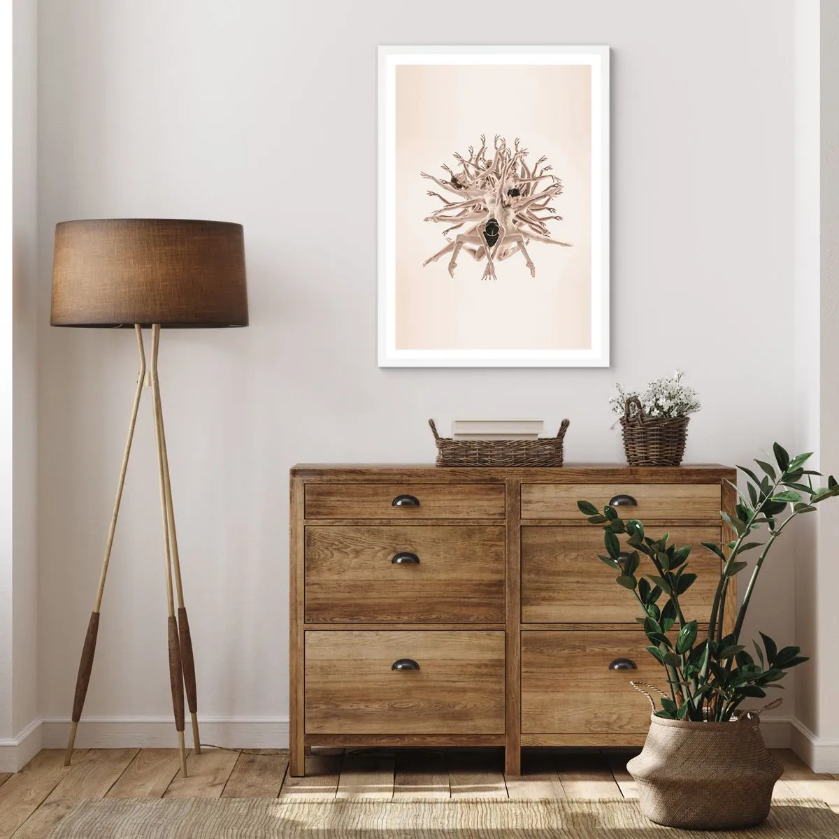Poster în ramă albă - Înflorirea în dans - 70x100 cm