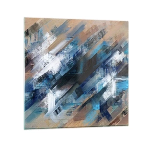 Tablou pe sticlă - Pe o pantă albastră - 60x60 cm