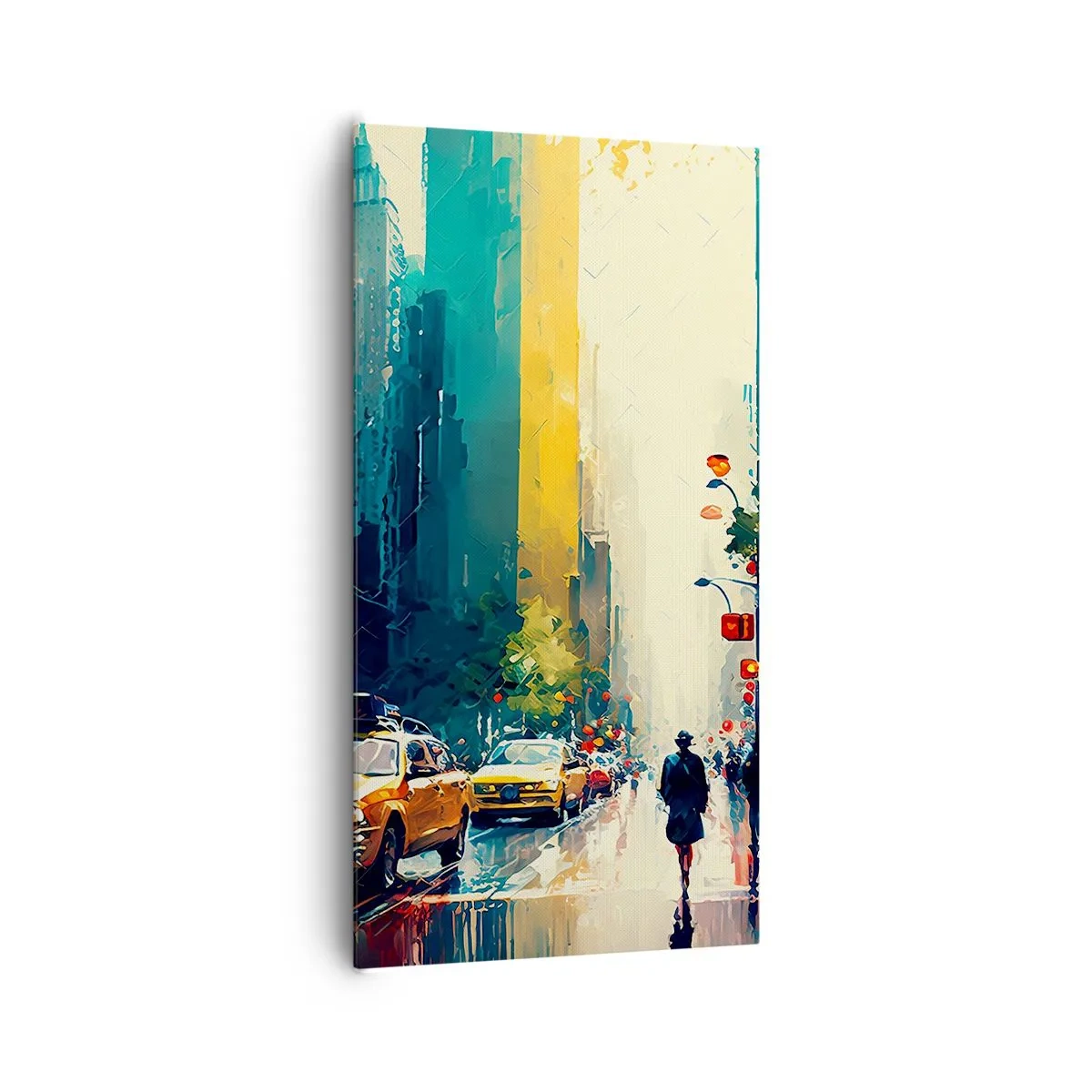 Tablou pe pânză - New York - aici și ploaia este colorată - 65x120 cm