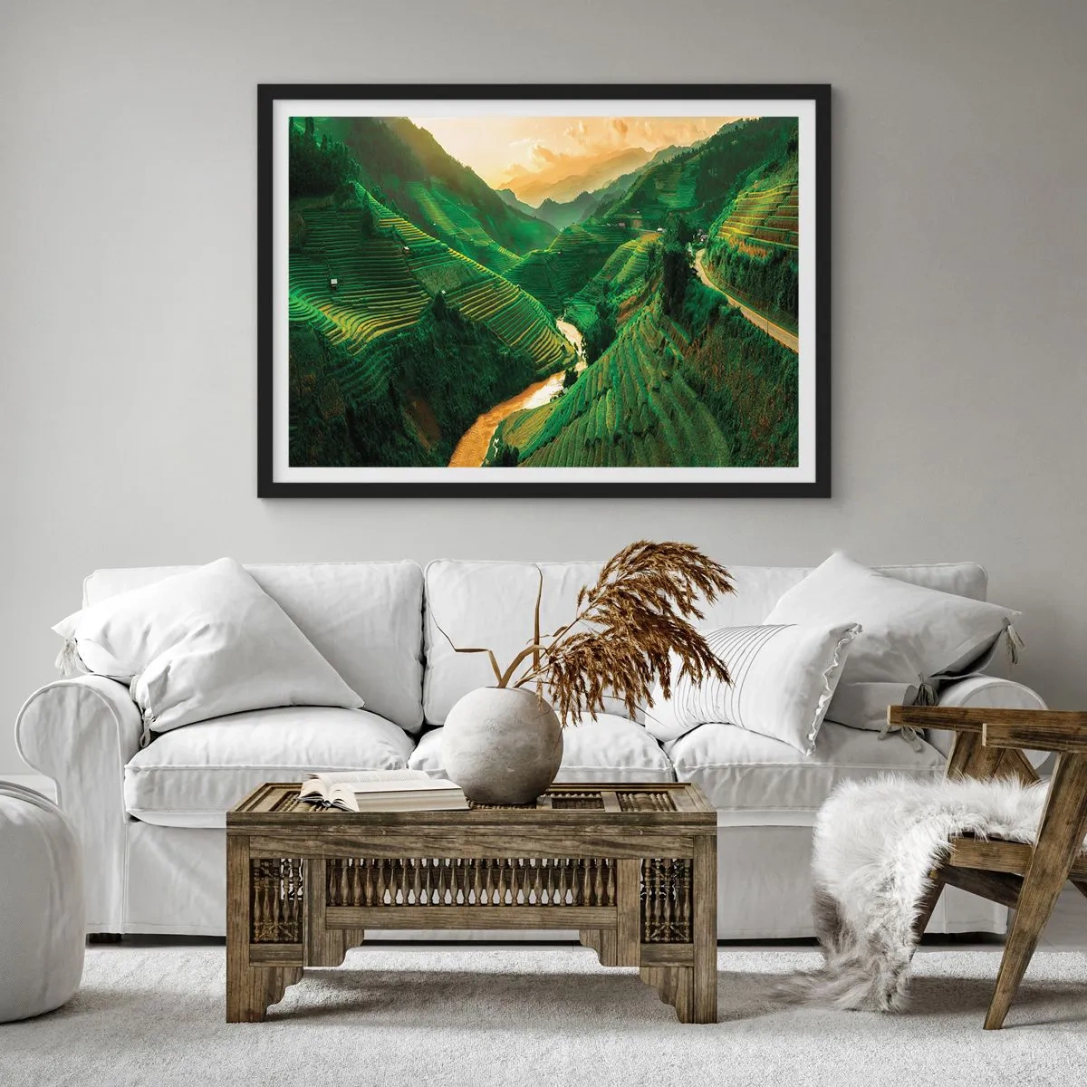 Poster în ramă neagră - Valea vietnameză - 70x50 cm