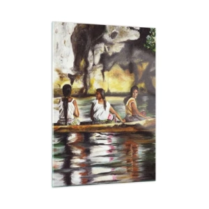 Tablou pe sticlă - Într-un paradis polinezian - 50x70 cm