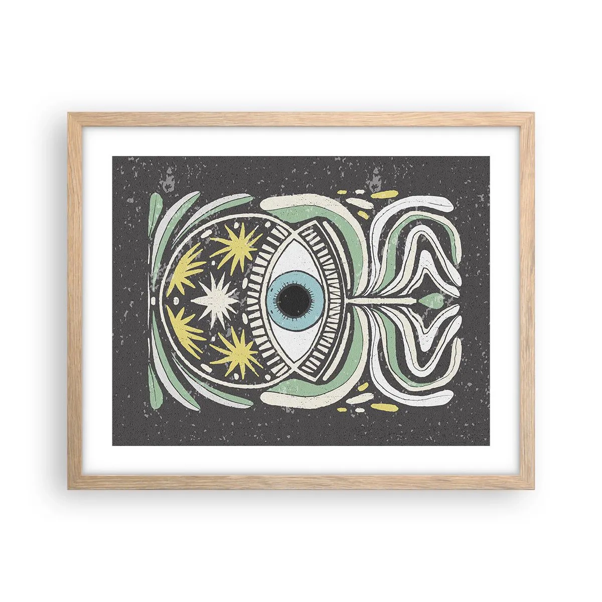 Poster în ramă de stejar deschis - Ritualuri tribale - 50x40 cm