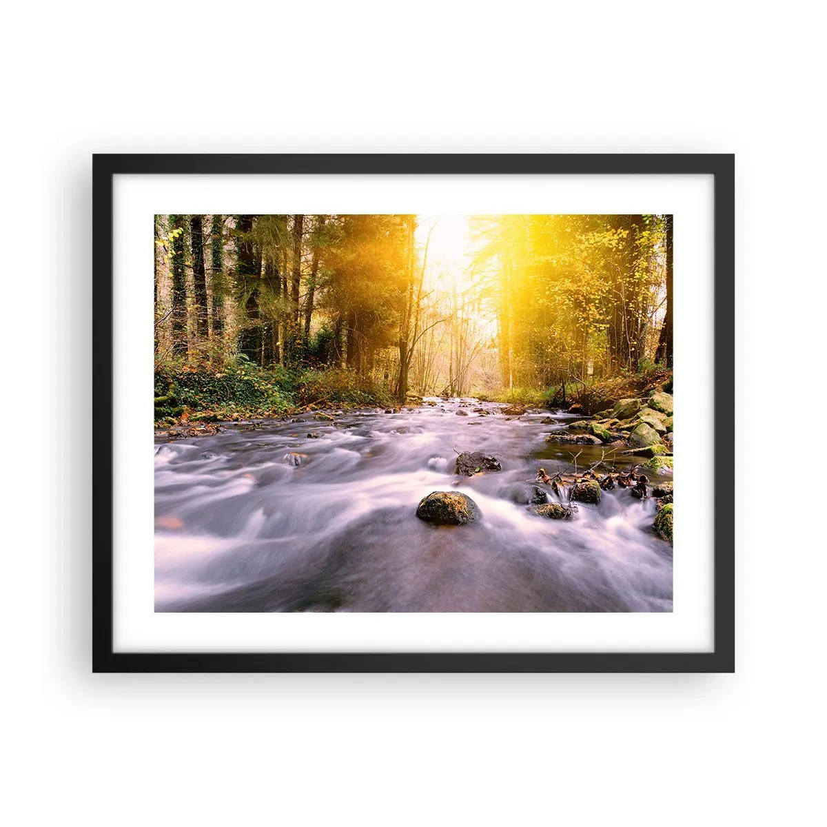 Poster în ramă neagră - Malachit în rame de argint și aur - 50x40 cm