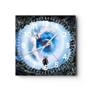 Ceas de perete - Ceas pe sticlă - Nu departe de casă - 30x30 cm