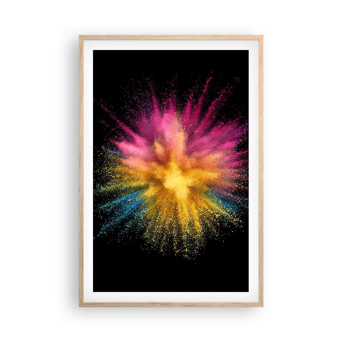 Poster în ramă de stejar deschis - Nașterea culorii  - 61x91 cm