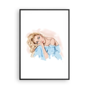 Poster în ramă neagră - Scufundată în vis albastru - 70x100 cm