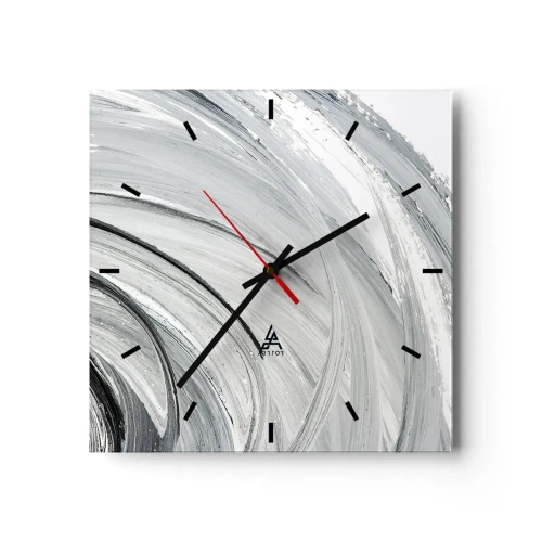 Ceas de perete - Ceas pe sticlă - Compoziție orbitală - 40x40 cm