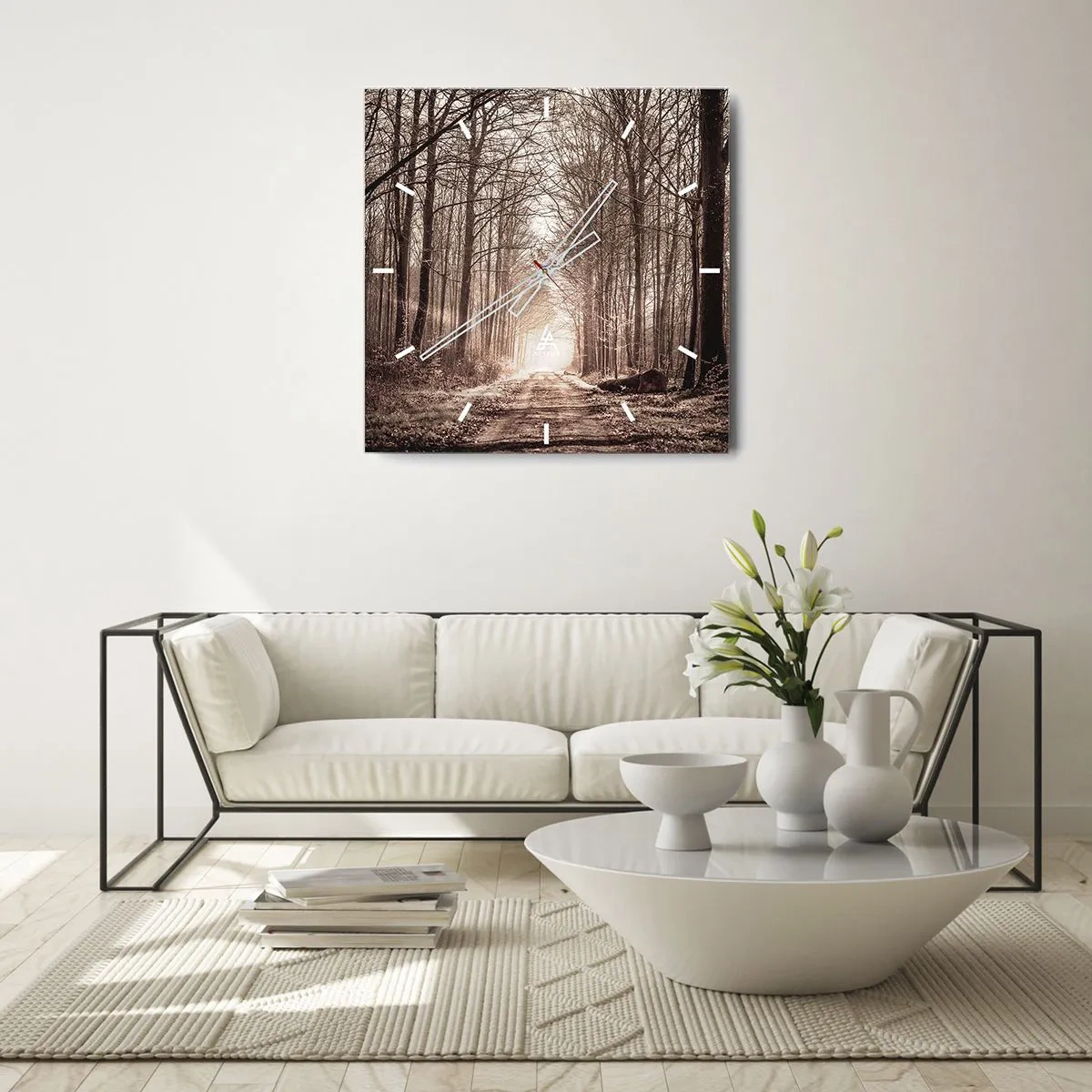 Ceas de perete - Ceas pe sticlă - Catedrala Forestieră - 40x40 cm