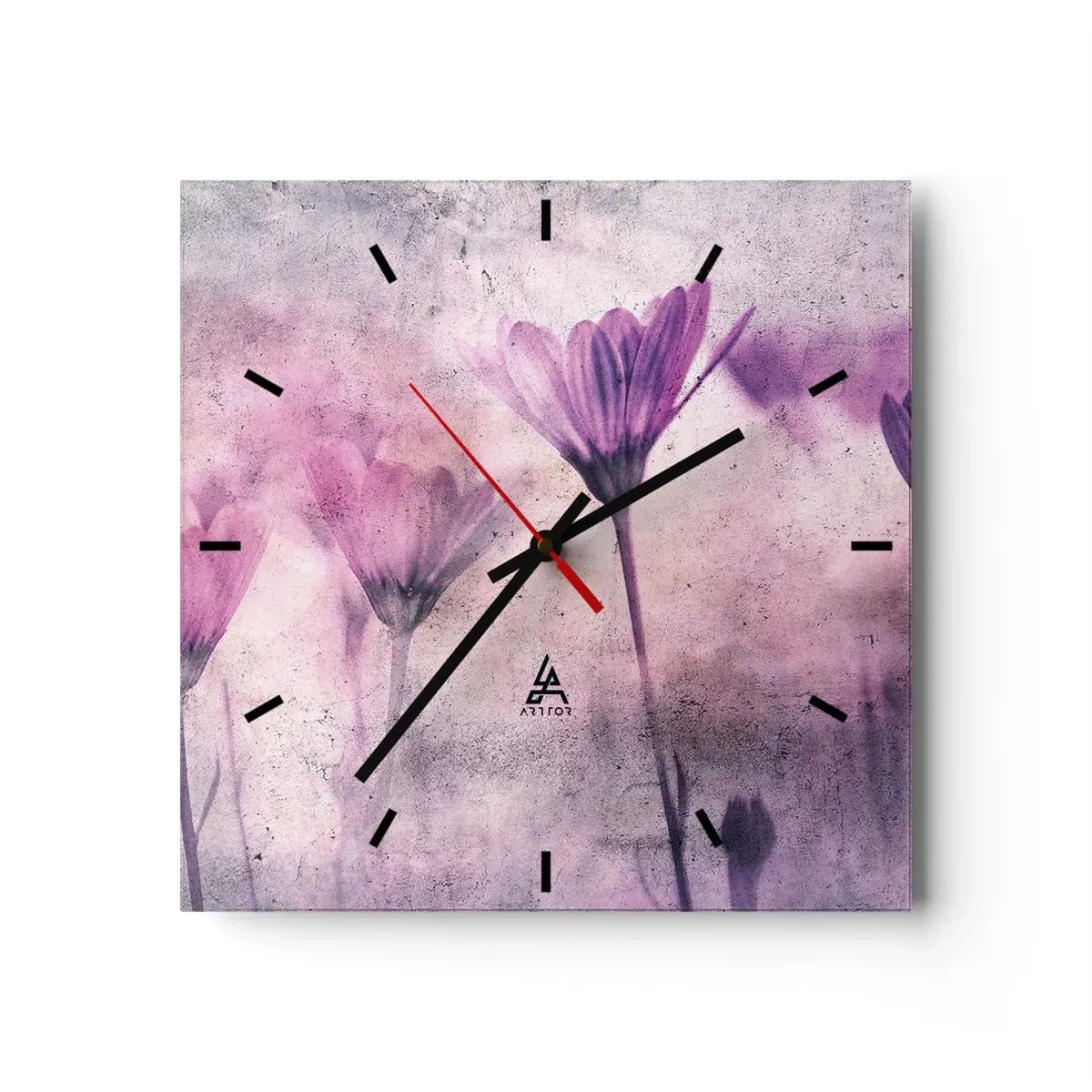Ceas de perete - Ceas pe sticlă - Un vis de flori - 30x30 cm