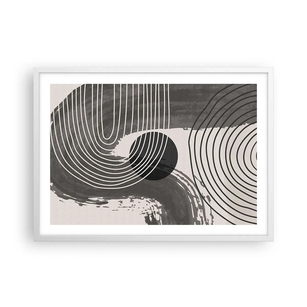 Poster în ramă albă - Ovalul câștigă - 70x50 cm