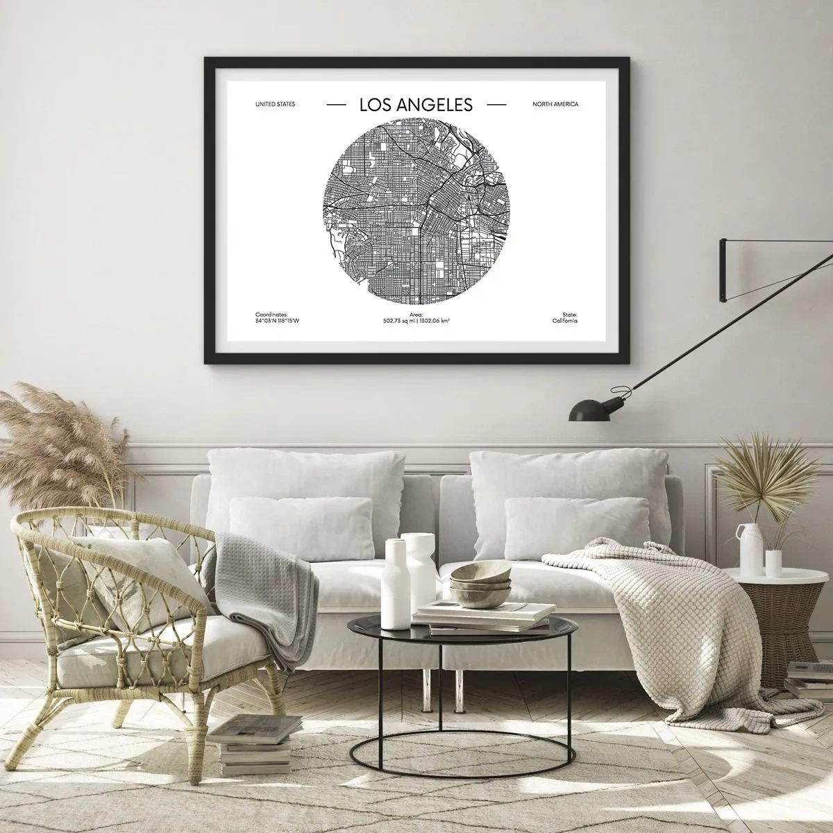 Poster în ramă neagră - Anatomia Los Angeles - 70x50 cm